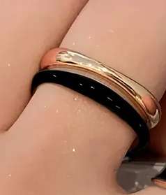 Bague double noire et or