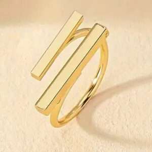 Bague ouverte double ligne