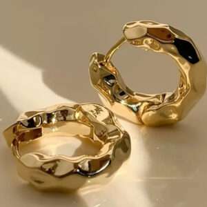 Boucles d'oreilles petites créoles martelées
