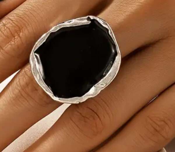 Bague pastille noire – Image 2