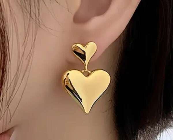 Boucles d'oreilles petit et grand cœur