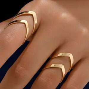 Bague double triangle