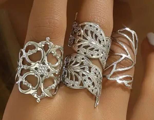 Bague feuille ajourée – Image 2