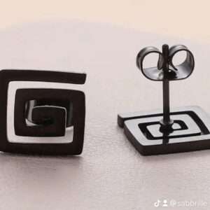 Boucles d'oreilles carré spirale
