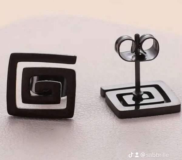 Boucles d'oreilles carré spirale