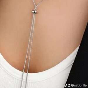 Collier plongeant double perle