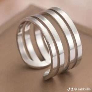 Bague stries carré
