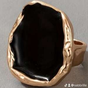 Bague pastille noire