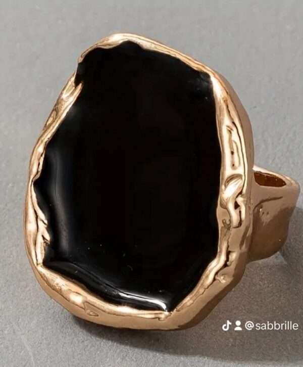 Bague pastille noire