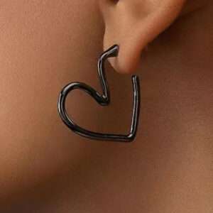 Boucles d'oreilles cœur noir