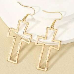 Boucles d'oreilles pendante croix