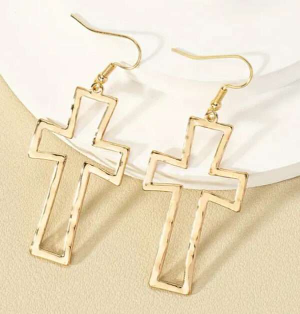 Boucles d'oreilles pendante croix