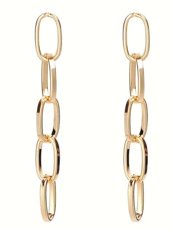 Boucles d'oreilles pendante anneau carré