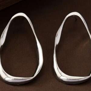 Boucles d'oreilles clou grand ovale