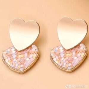 Boucles d'oreilles double coeur