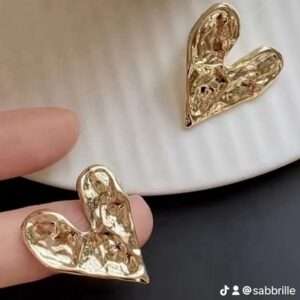 Boucles d'oreilles cœur martelé
