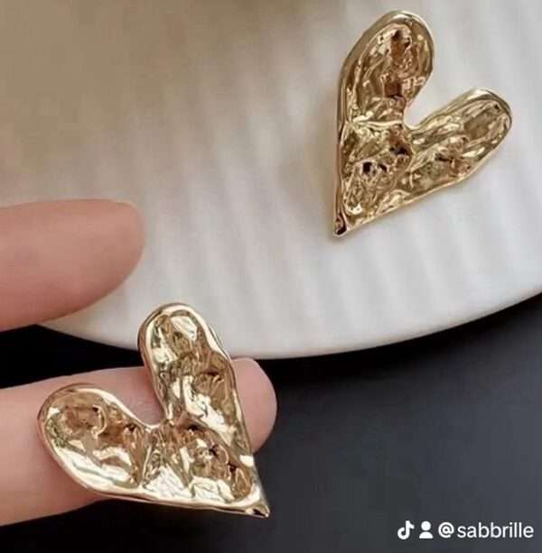 Boucles d'oreilles cœur martelé