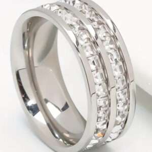 Bague large strass