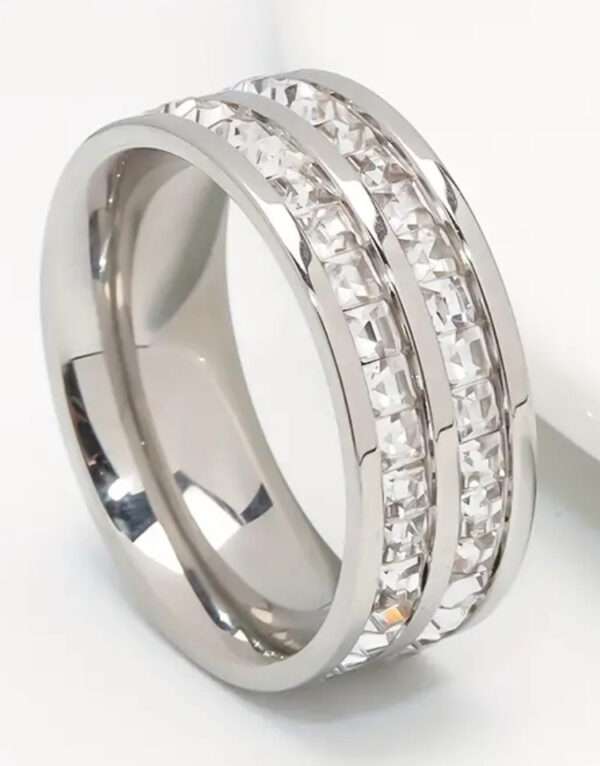 Bague large strass