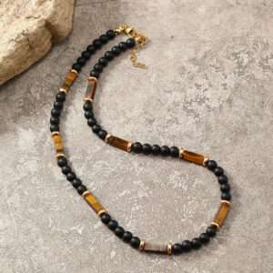 Collier bois carré