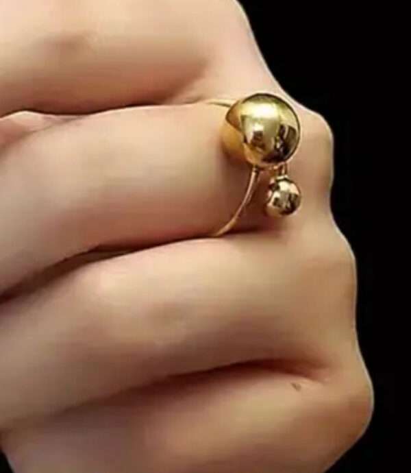 Bague 2boules ouverte
