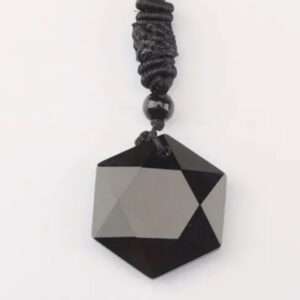 Collier pendentif obsidienne