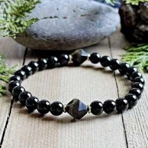 Bracelet obsidienne et tourmaline