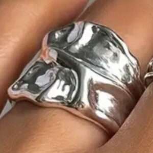 Bague large martelée
