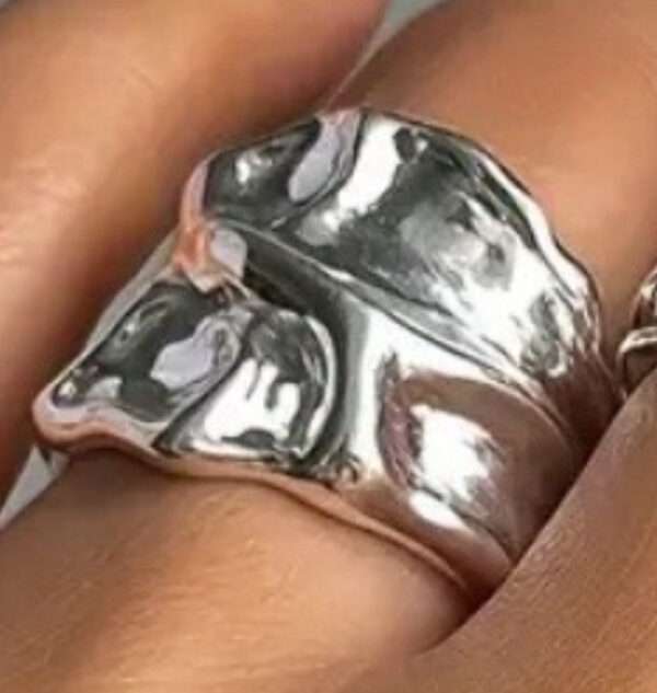 Bague large martelée