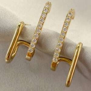 Boucles d'oreilles effet double strass