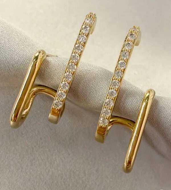 Boucles d'oreilles effet double strass