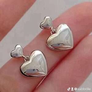 Boucles d oreilles petit double coeur