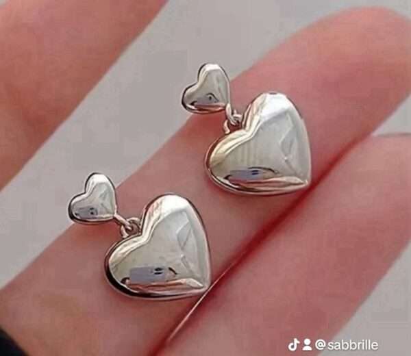 Boucles d oreilles petit double coeur