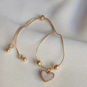 Bracelet petit coeur blanc