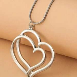 Collier double gros coeur