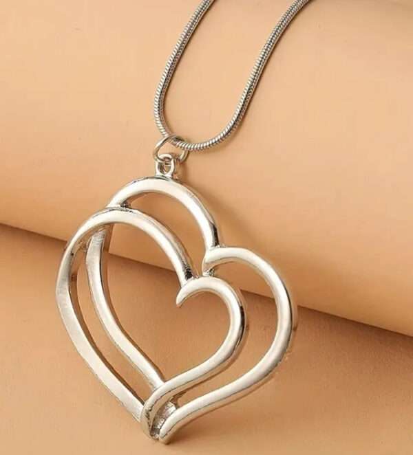 Collier double gros coeur