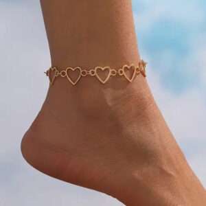 Bracelet de cheville cœur ajouré