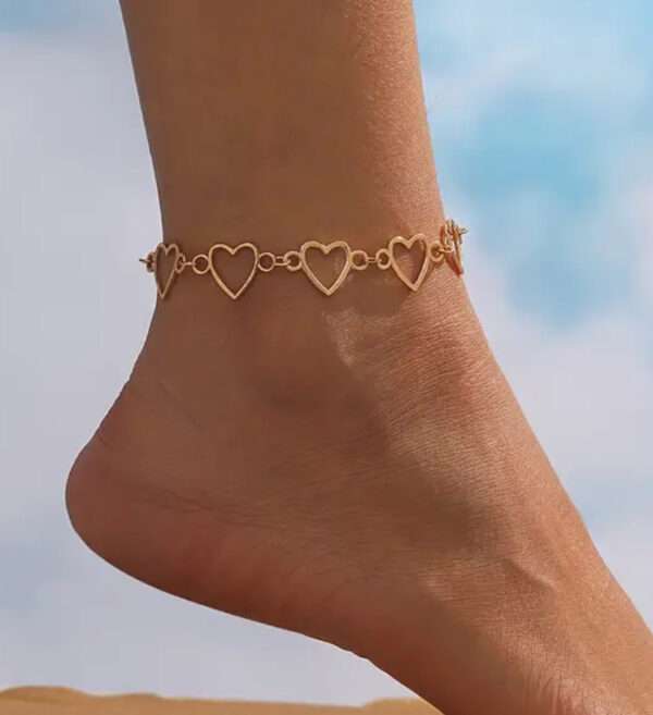 Bracelet de cheville cœur ajouré